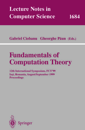 Buchcover Fundamentals of Computation Theory  | EAN 9783540483212 | ISBN 3-540-48321-7 | ISBN 978-3-540-48321-2