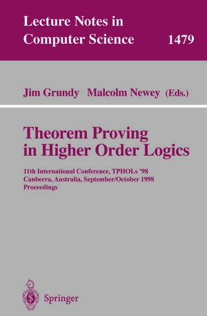 Buchcover Theorem Proving in Higher Order Logics | EAN 9783540498018 | ISBN 3-540-49801-X | ISBN 978-3-540-49801-8