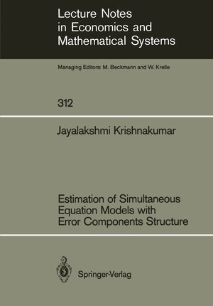 Buchcover Estimation of Simultaneous Equation Models with Error Components Structure | Jayalakshmi Krishnakumar | EAN 9783540500315 | ISBN 3-540-50031-6 | ISBN 978-3-540-50031-5