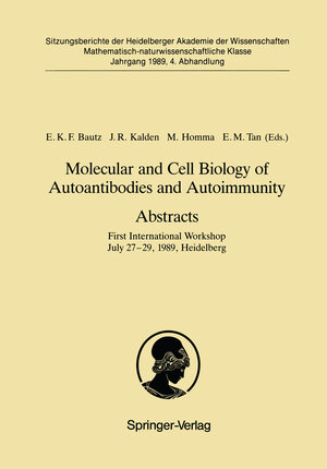 Buchcover Molecular and Cell Biology of Autoantibodies and Autoimmunity. Abstracts  | EAN 9783540514367 | ISBN 3-540-51436-8 | ISBN 978-3-540-51436-7
