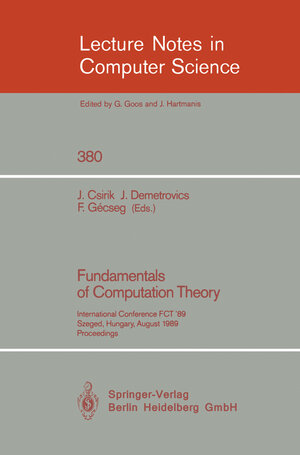 Buchcover Fundamentals of Computation Theory | EAN 9783540514985 | ISBN 3-540-51498-8 | ISBN 978-3-540-51498-5