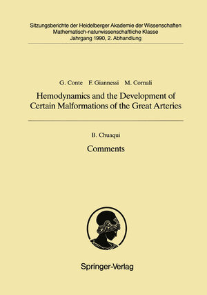 Buchcover Hemodynamics and the Development of Certain Malformations of the Great Arteries. Comment | Guiseppe Conte | EAN 9783540523628 | ISBN 3-540-52362-6 | ISBN 978-3-540-52362-8