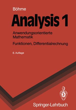 Buchcover Analysis 1 | Gert Böhme | EAN 9783540528289 | ISBN 3-540-52828-8 | ISBN 978-3-540-52828-9