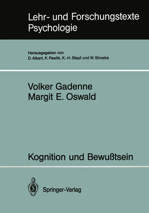 Buchcover Kognition und Bewußtsein | Volker Gadenne | EAN 9783540537649 | ISBN 3-540-53764-3 | ISBN 978-3-540-53764-9
