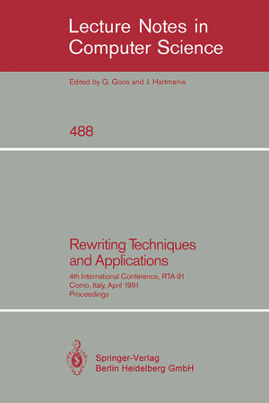 Buchcover Rewriting Techniques and Applications  | EAN 9783540539049 | ISBN 3-540-53904-2 | ISBN 978-3-540-53904-9