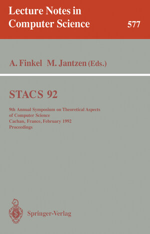 Buchcover STACS 92  | EAN 9783540552109 | ISBN 3-540-55210-3 | ISBN 978-3-540-55210-9
