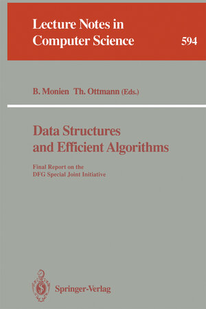 Buchcover Data Structures and Efficient Algorithms | EAN 9783540554882 | ISBN 3-540-55488-2 | ISBN 978-3-540-55488-2