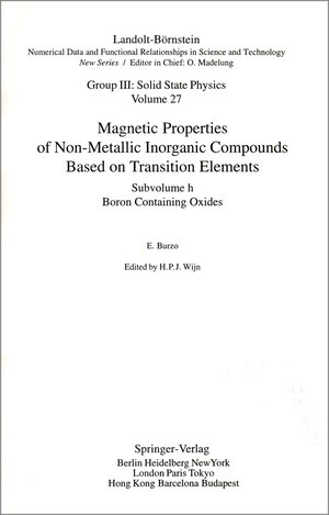 Buchcover Boron Containing Oxides | E. Burzo | EAN 9783540556947 | ISBN 3-540-55694-X | ISBN 978-3-540-55694-7