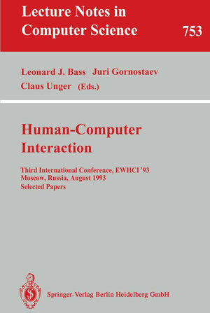 Buchcover Human-Computer Interaction  | EAN 9783540574330 | ISBN 3-540-57433-6 | ISBN 978-3-540-57433-0