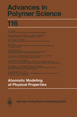 Buchcover Atomistic Modeling of Physical Properties  | EAN 9783540578277 | ISBN 3-540-57827-7 | ISBN 978-3-540-57827-7