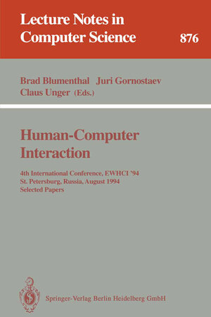 Buchcover Human-Computer Interaction | EAN 9783540586487 | ISBN 3-540-58648-2 | ISBN 978-3-540-58648-7
