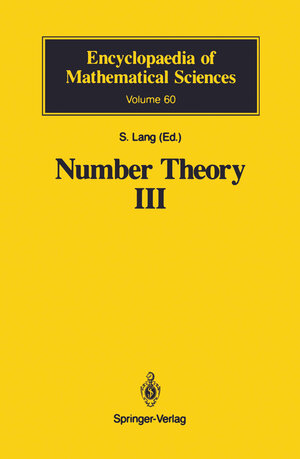 Buchcover Number Theory III | Serge Lang | EAN 9783540612230 | ISBN 3-540-61223-8 | ISBN 978-3-540-61223-0
