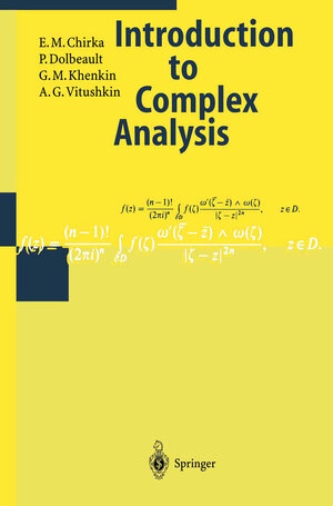 Buchcover Introduction to Complex Analysis | E.M. Chirka | EAN 9783540630050 | ISBN 3-540-63005-8 | ISBN 978-3-540-63005-0