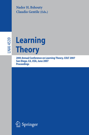 Buchcover Learning Theory  | EAN 9783540729259 | ISBN 3-540-72925-9 | ISBN 978-3-540-72925-9