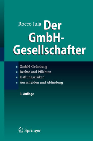 Buchcover Der GmbH-Gesellschafter | Rocco Jula | EAN 9783540759836 | ISBN 3-540-75983-2 | ISBN 978-3-540-75983-6