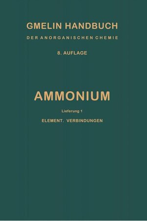 Buchcover Ammonium | Leopold Gmelin | EAN 9783540930112 | ISBN 3-540-93011-6 | ISBN 978-3-540-93011-2