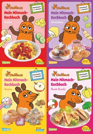 Buchcover Pixi kreativ 4er-Set 17: Mitmach-Kochbücher mit der Maus (4x1 Exemplar) | Antje Bones | EAN 9783551015266 | ISBN 3-551-01526-0 | ISBN 978-3-551-01526-6