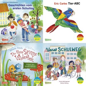 Buchcover Maxi-Pixi-4er-Set 109: Komm mit in die Schule! (4x1 Exemplar) | diverse | EAN 9783551030740 | ISBN 3-551-03074-X | ISBN 978-3-551-03074-0