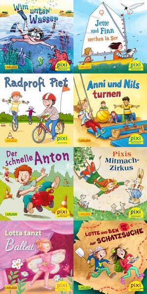 Buchcover Pixi-8er-Set 258: Viel Bewegung mit Pixi (8x1 Exemplar) | Renus Berbig | EAN 9783551044709 | ISBN 3-551-04470-8 | ISBN 978-3-551-04470-9