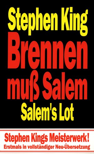 Buchcover Brennen muß Salem | Stephen King | EAN 9783552047020 | ISBN 3-552-04702-6 | ISBN 978-3-552-04702-0