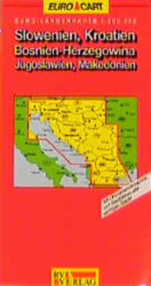 RV Euro-Länderkarte 1:800 000 Slowenien, Kroatien, Bosnien-Herzegowina, Jugoslawien, Makedonien