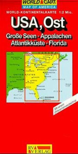 RV World-Kontinentalkarte 1:2 Mio. USA, Ost - Große Seen, Appalachen, Atlantikküste, Florida