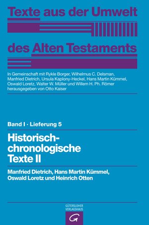 Buchcover Texte aus der Umwelt des Alten Testaments, Bd 1: Rechts- und Wirtschaftsurkunden. / Historisch-chronologische Texte II | Manfried Dietrich | EAN 9783579000640 | ISBN 3-579-00064-0 | ISBN 978-3-579-00064-0