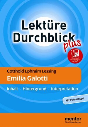 Buchcover Gotthold Ephraim Lessing: Emilia Galotti - Buch mit MP3-Download | Detlev Mahnert | EAN 9783580653521 | ISBN 3-580-65352-0 | ISBN 978-3-580-65352-1