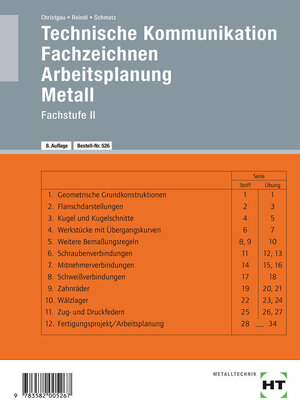 Technische Kommunikation, Fachzeichnen, Arbeitsplanung Metall, Fachstufe: Fachstufe 2