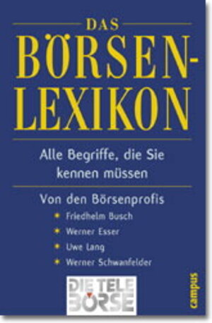 Buchcover Börsenlexikon | Friedhelm Busch | EAN 9783593365671 | ISBN 3-593-36567-7 | ISBN 978-3-593-36567-1