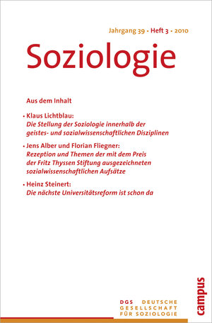 Buchcover Soziologie 4.2010  | EAN 9783593392301 | ISBN 3-593-39230-5 | ISBN 978-3-593-39230-1