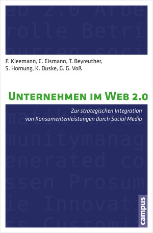 Buchcover Unternehmen im Web 2.0 | Frank Kleemann | EAN 9783593418674 | ISBN 3-593-41867-3 | ISBN 978-3-593-41867-4