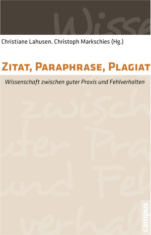 Buchcover Zitat, Paraphrase, Plagiat  | EAN 9783593504674 | ISBN 3-593-50467-7 | ISBN 978-3-593-50467-4