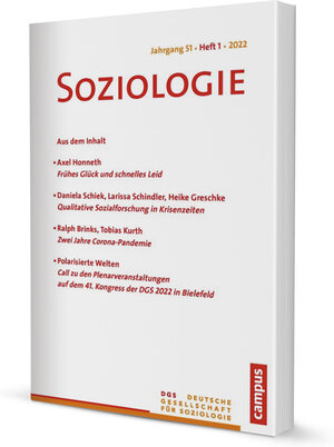 Buchcover Soziologie 1/2022  | EAN 9783593515724 | ISBN 3-593-51572-5 | ISBN 978-3-593-51572-4