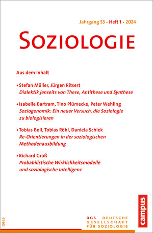Buchcover Soziologie 01/2024  | EAN 9783593518923 | ISBN 3-593-51892-9 | ISBN 978-3-593-51892-3