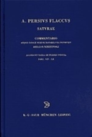 Buchcover Commentarius atque index rerum notabilium | Aulus Persius Flaccus | EAN 9783598742934 | ISBN 3-598-74293-2 | ISBN 978-3-598-74293-4