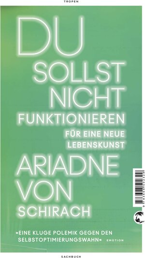 Buchcover Du sollst nicht funktionieren | Ariadne von Schirach | EAN 9783608102246 | ISBN 3-608-10224-8 | ISBN 978-3-608-10224-6