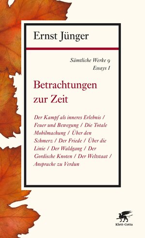 Buchcover Sämtliche Werke - Band 9 | Ernst Jünger | EAN 9783608109092 | ISBN 3-608-10909-9 | ISBN 978-3-608-10909-2
