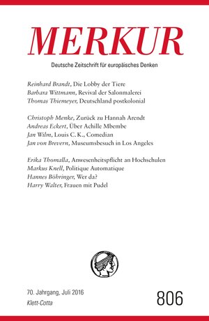 Buchcover MERKUR Deutsche Zeitschrift für europäisches Denken - 2016-07  | EAN 9783608111309 | ISBN 3-608-11130-1 | ISBN 978-3-608-11130-9