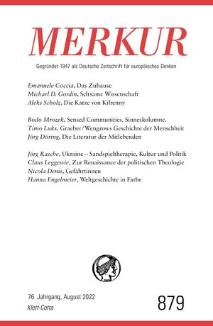 Buchcover MERKUR Gegründet 1947 als Deutsche Zeitschrift für europäisches Denken - 8/2022  | EAN 9783608119046 | ISBN 3-608-11904-3 | ISBN 978-3-608-11904-6