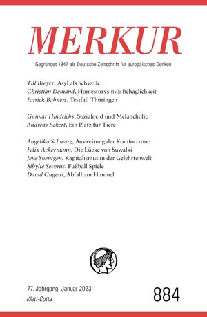 Buchcover MERKUR Gegründet 1947 als Deutsche Zeitschrift für europäisches Denken - 1/2023  | EAN 9783608121681 | ISBN 3-608-12168-4 | ISBN 978-3-608-12168-1