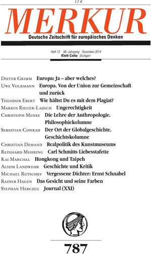 Buchcover MERKUR Deutsche Zeitschrift für europäisches Denken  | EAN 9783608971552 | ISBN 3-608-97155-6 | ISBN 978-3-608-97155-2