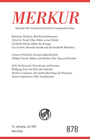 Buchcover MERKUR Gegründet 1947 als Deutsche Zeitschrift für europäisches Denken - 7/2022  | EAN 9783608975185 | ISBN 3-608-97518-7 | ISBN 978-3-608-97518-5