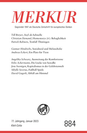 Buchcover MERKUR Gegründet 1947 als Deutsche Zeitschrift für europäisches Denken - 1/2023  | EAN 9783608975246 | ISBN 3-608-97524-1 | ISBN 978-3-608-97524-6