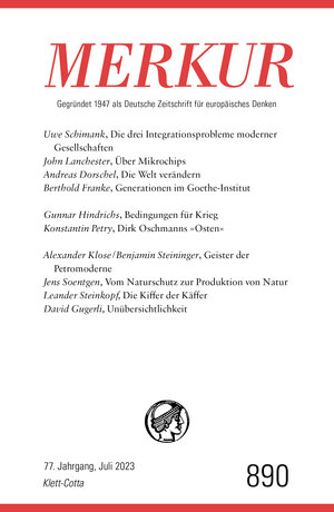 Buchcover MERKUR 7/2023  | EAN 9783608975307 | ISBN 3-608-97530-6 | ISBN 978-3-608-97530-7