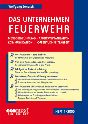 Buchcover Das Unternehmen Feuerwehr Heft 1/2005 | Wolfgang Jendsch | EAN 9783609622729 | ISBN 3-609-62272-5 | ISBN 978-3-609-62272-9
