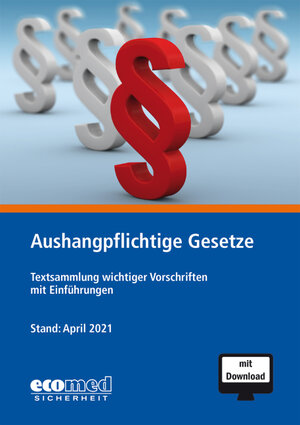 Buchcover Aushangpflichtige Gesetze | Joachim Schwede | EAN 9783609694788 | ISBN 3-609-69478-5 | ISBN 978-3-609-69478-8