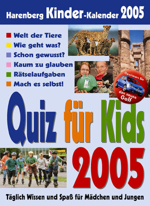 Buchcover Harenberg Kinder-Kalender Quiz für Kids 2005  | EAN 9783611011672 | ISBN 3-611-01167-3 | ISBN 978-3-611-01167-2