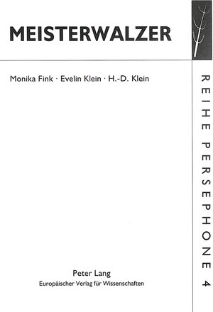 Buchcover Meisterwalzer | Monika Fink | EAN 9783631351895 | ISBN 3-631-35189-5 | ISBN 978-3-631-35189-5