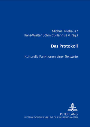 Buchcover Das Protokoll  | EAN 9783631503157 | ISBN 3-631-50315-6 | ISBN 978-3-631-50315-7